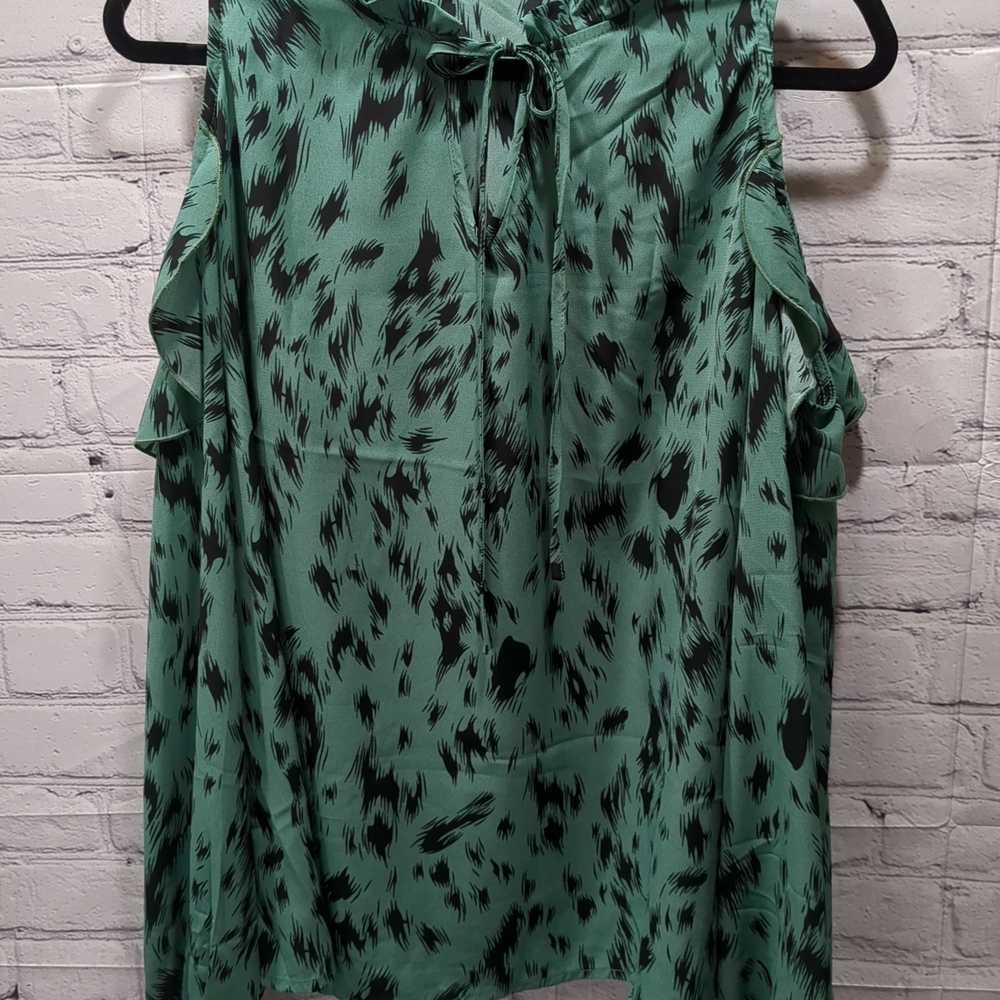 Women's Large Tie Neck Open Shoulder Blouse Shirt